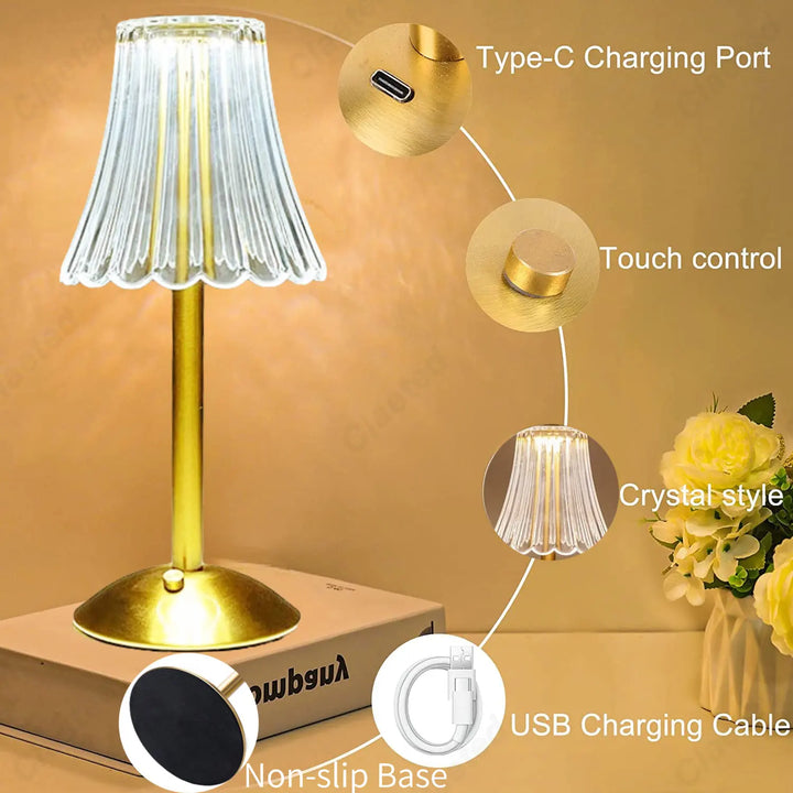 Trådlampe med krystaldekor og dimbar belysning - GlamLight | Luvikno