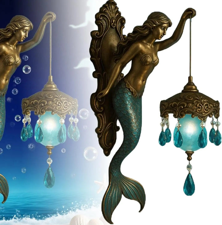 Luvikno | Elegant Baroque Havfrue Vegglampe – Kunstnerisk Maritim Vegglampe for Atmosfæriske Rom