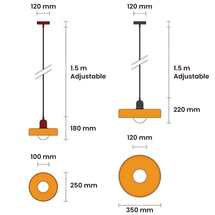 Bauhaus Fargerik Glass Pendelampe - Moderne Designlampe for Stue og Spisestue | Luvikno