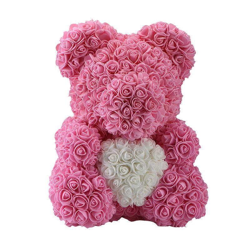 Rose Teddy Bear med Hjerte | Luvikno