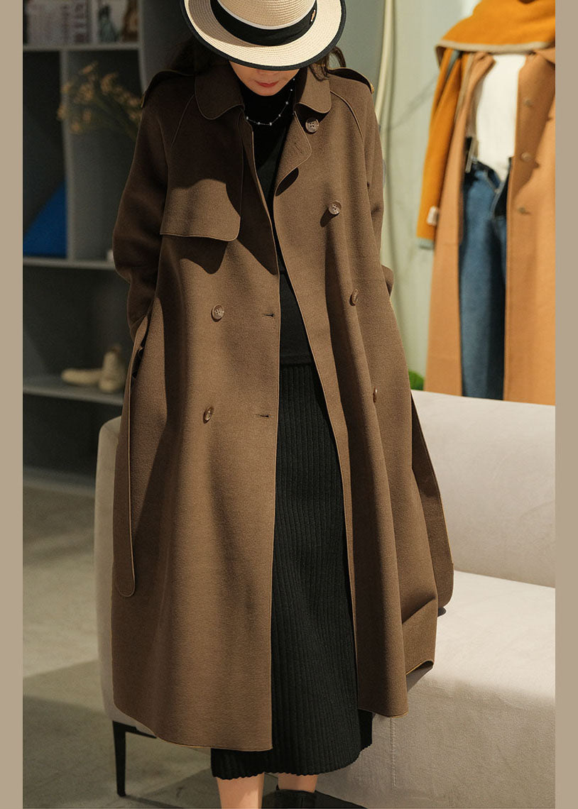 Luvik | Peter Pan kaulakoru ruskea nappi villa kiristys talvitakit