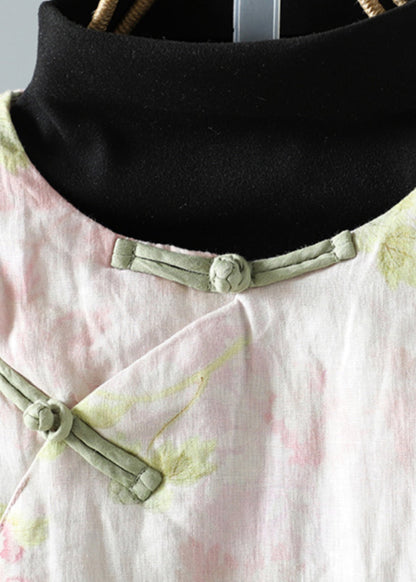 Luvik | Ruusu Korkea kaulus Patches Printattu Ohut puuvilla Idän takit vuorattu talvella