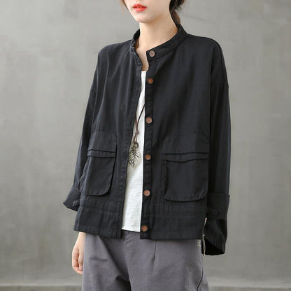 Luvik | suklaa Suuret Koot Naiset Suunnittelu Korkea Kaulus Takki