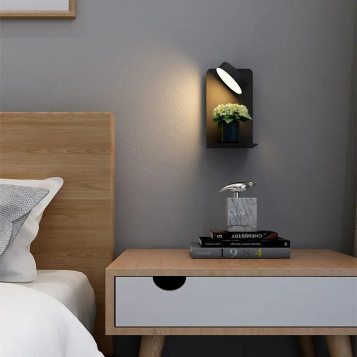 Luvikno | LED Vegglampe med Hylle | Myk Glød, Moderne Design & Ideell for å Skape en Festlig Atmosfære i Soverommet