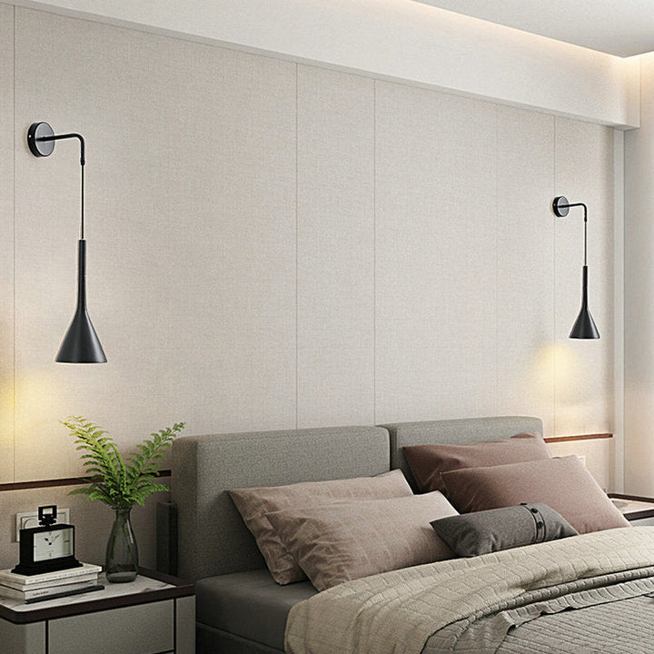 Skandinavisk bedside pendel vegglampe – Justerbar ledning | Luvikno