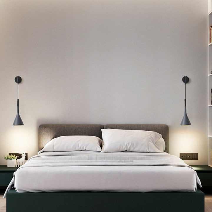Skandinavisk bedside pendel vegglampe – Justerbar ledning | Luvikno