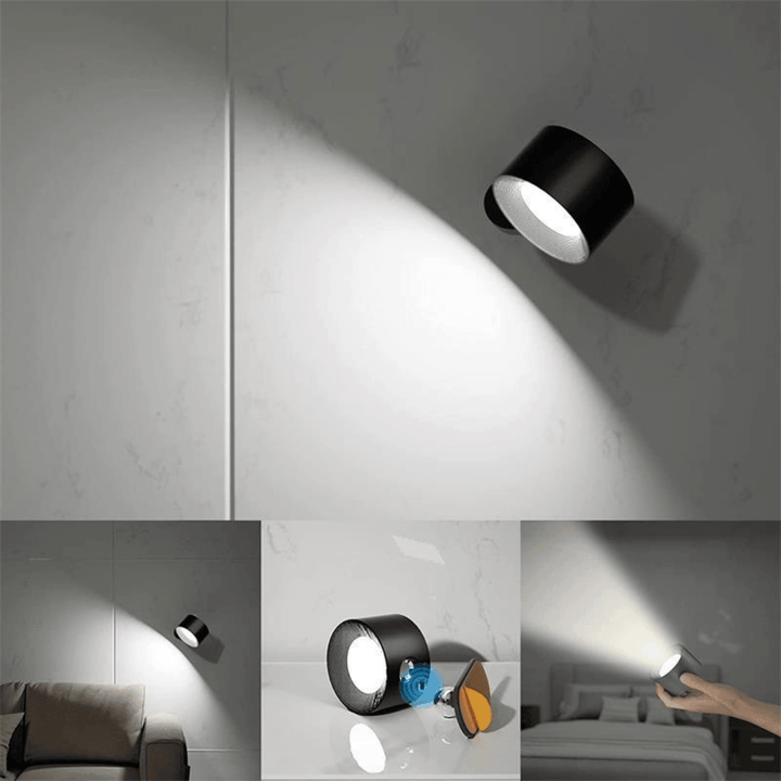 Trådløs Vegglampe – 360° Justerbar og Oppladbar LED-belysning (USB)