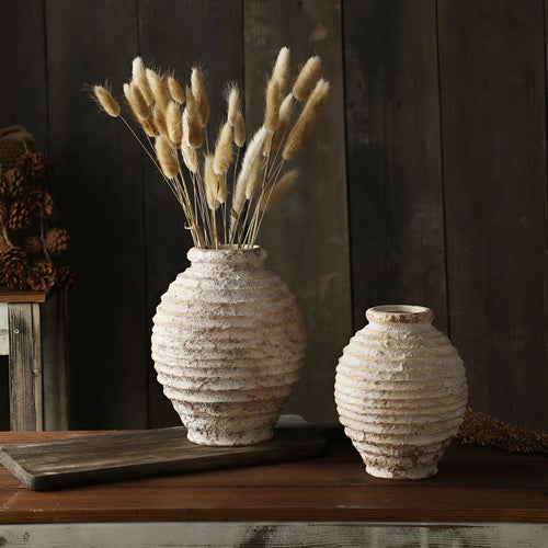 Vintage Rough Clay Pottery Vase - Handmade Rustic Decor | Luvikno