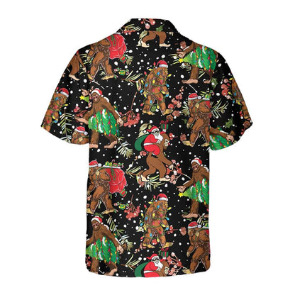 Luvik | Bigfoot Joulupukki joulukuosisella hawaijipaidalla, hauska Bigfoot joulupaita, lahja jouluksi