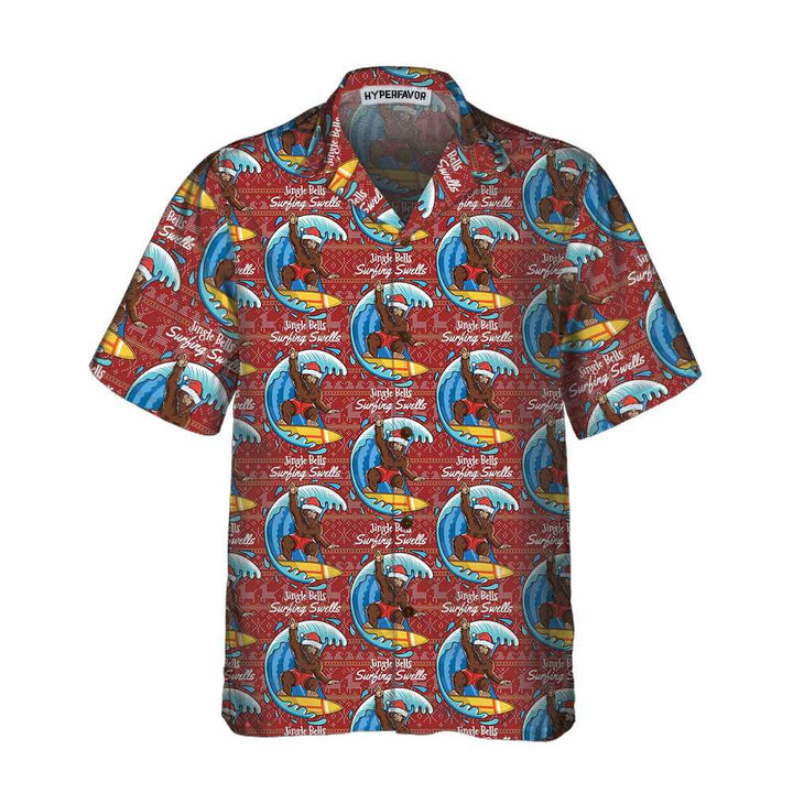 Luvik | Hawaii-skjorte Bigfoot Surf Jul, Bigfoot jules morsomme t-skjorte, Beste julegaveidé