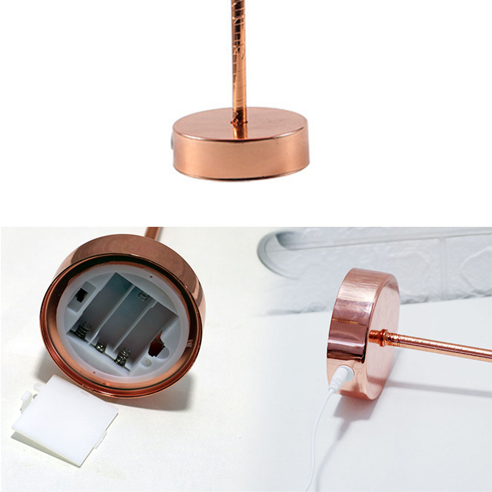 Ostrich Night Light | Eccentrisk Lampe med Fjær & Roségull Base | Luvikno