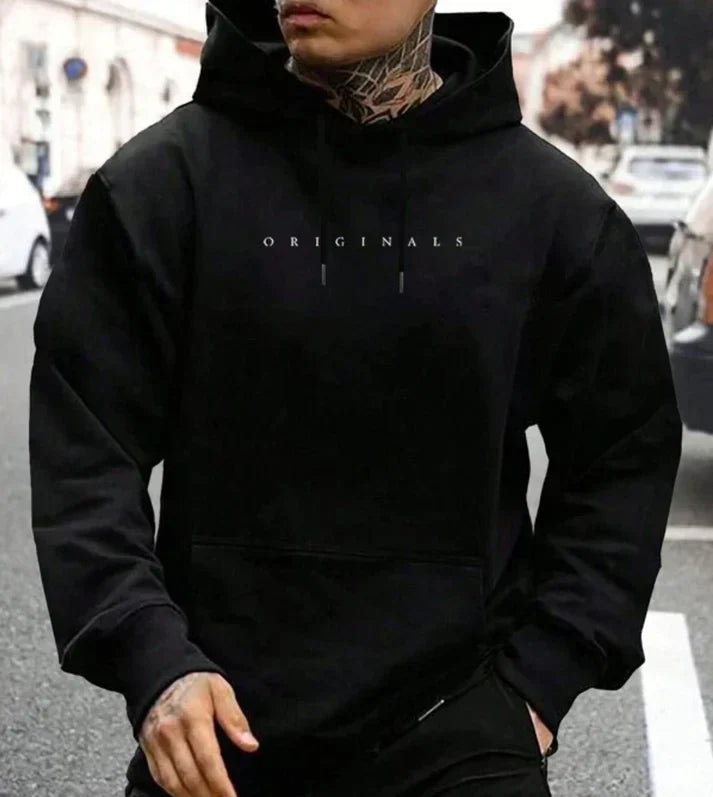 Luvik - Streetwear Høst Hoodie med Kordelzug for Herrer