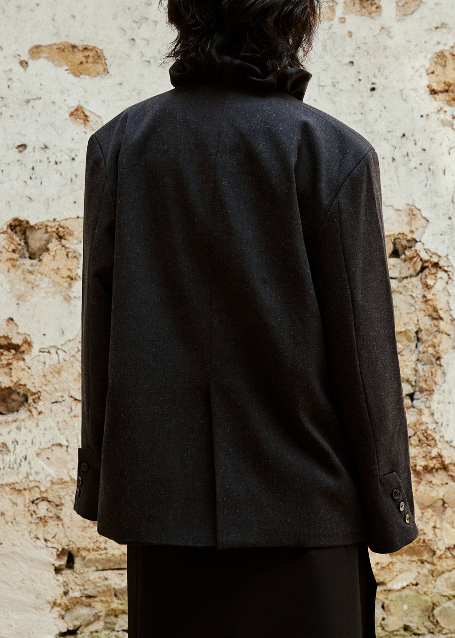 Luvik | V-kauluspainikkeilla varustettu puuvillatakki taskuilla