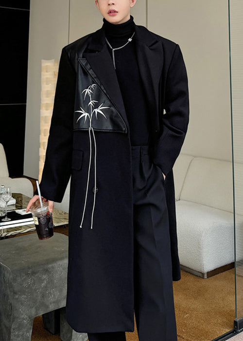 Luvik | Villakangas takki kaksinkertaisilla napituksilla taskuilla miehille talvi käänteet