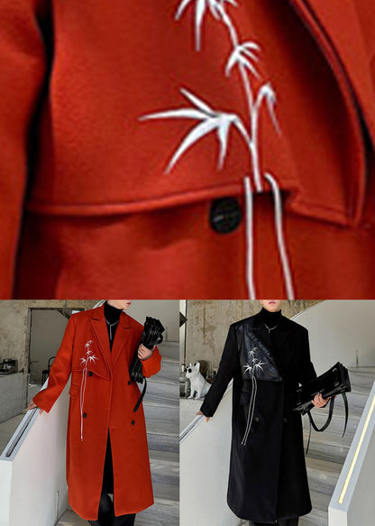 Luvik | Villakangas takki kaksinkertaisilla napituksilla taskuilla miehille talvi käänteet