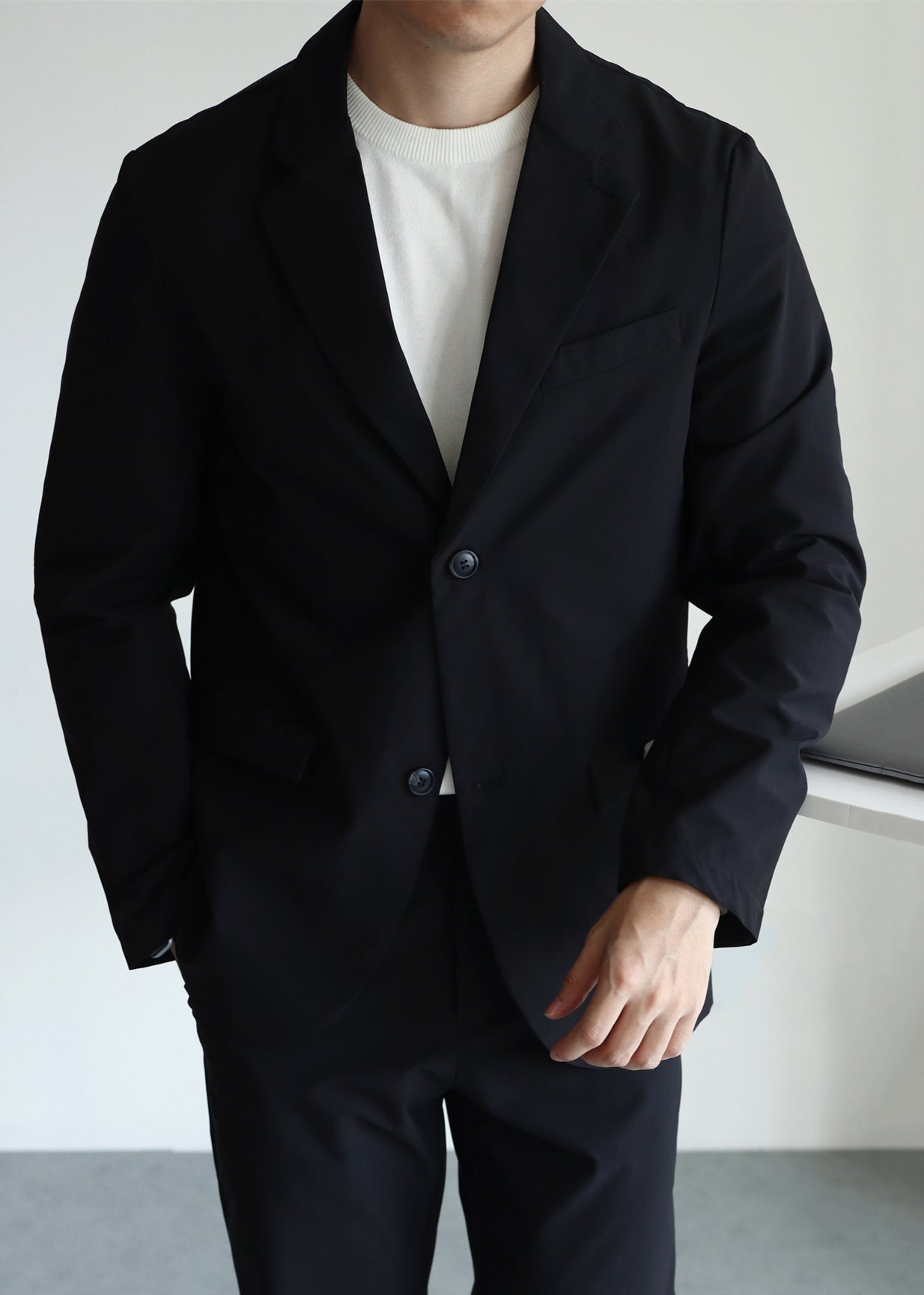 Luvik | Spandex-kangas yksinkertaiset takit Miesten rento vaatteet käänteillä