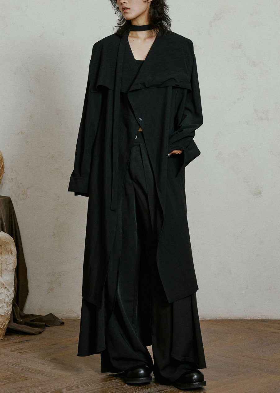 Luvik | Belte lang trench coat