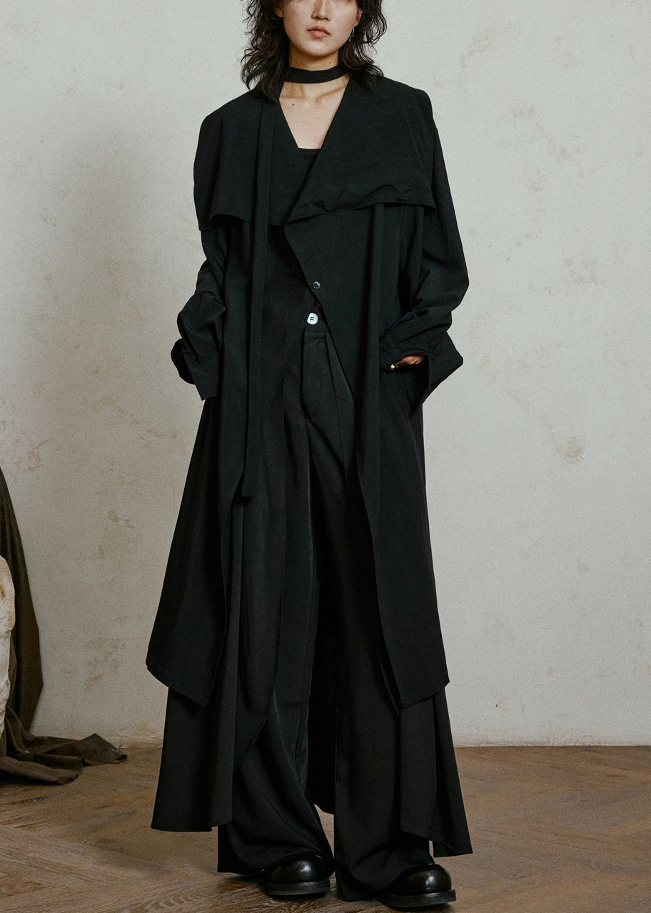 Luvik | Belte lang trench coat