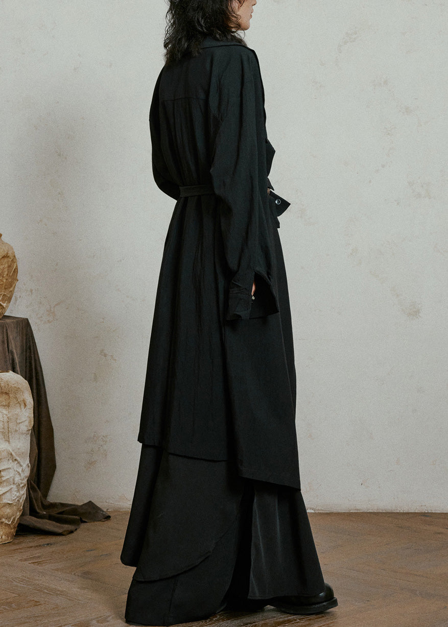 Luvik | Belte lang trench coat