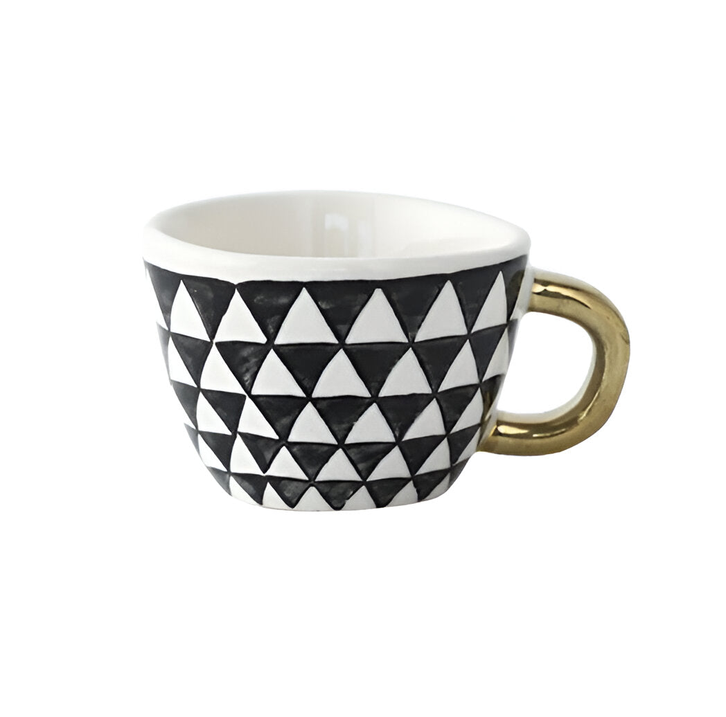 Keramikkopp med geometrisk design – Stilig og moderne | Ideell for kaffe eller te | Luvikno