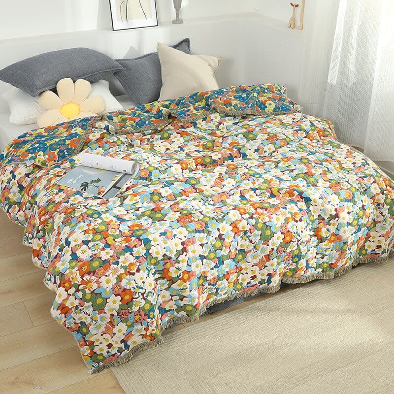 Bloom Pastoral Flower Wurfdecke | Luvikno