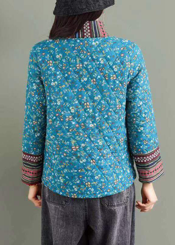 Luvik | Kiinalaisen napin painatus paksut retro-takit, joissa on hienoa puuvill täyte talveksi