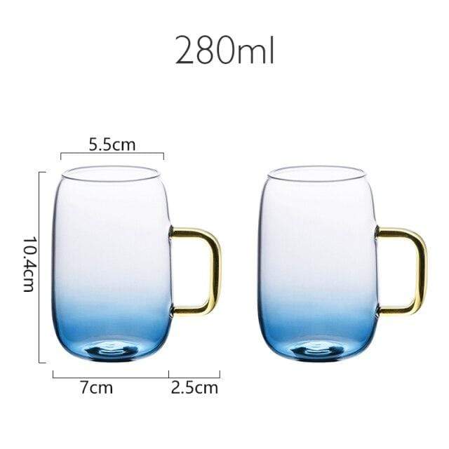 Blå glasskrukke med matchende drikkeglass Luvikno