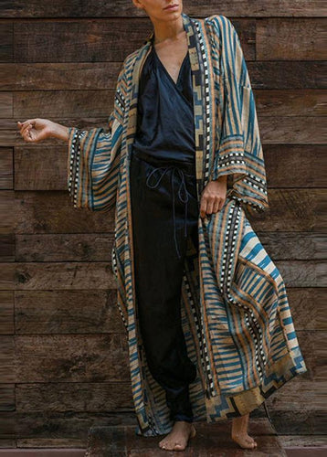 Luvik | Sininen Geometrinen Kuviollinen Kimono Kylpytakki
