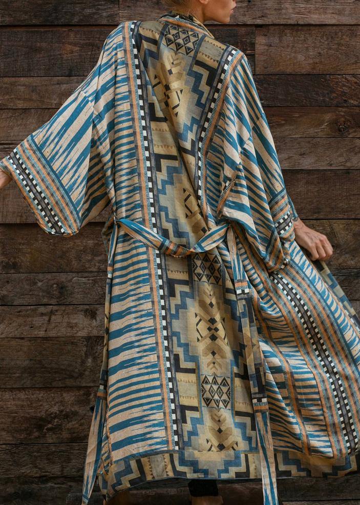 Luvik | Sininen Geometrinen Kuviollinen Kimono Kylpytakki