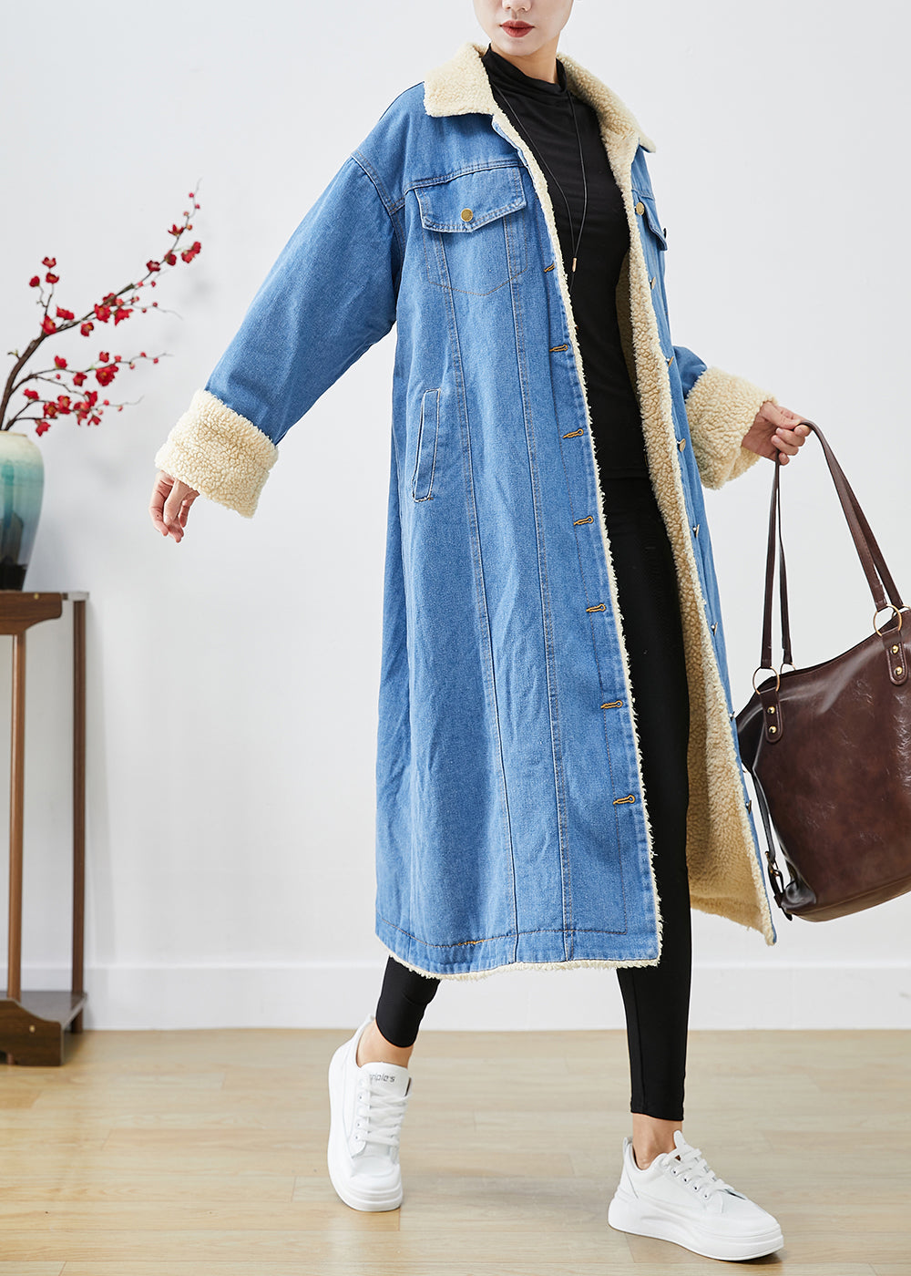 Luvik | Universitetsjakke i tykk blå fleece-denim
