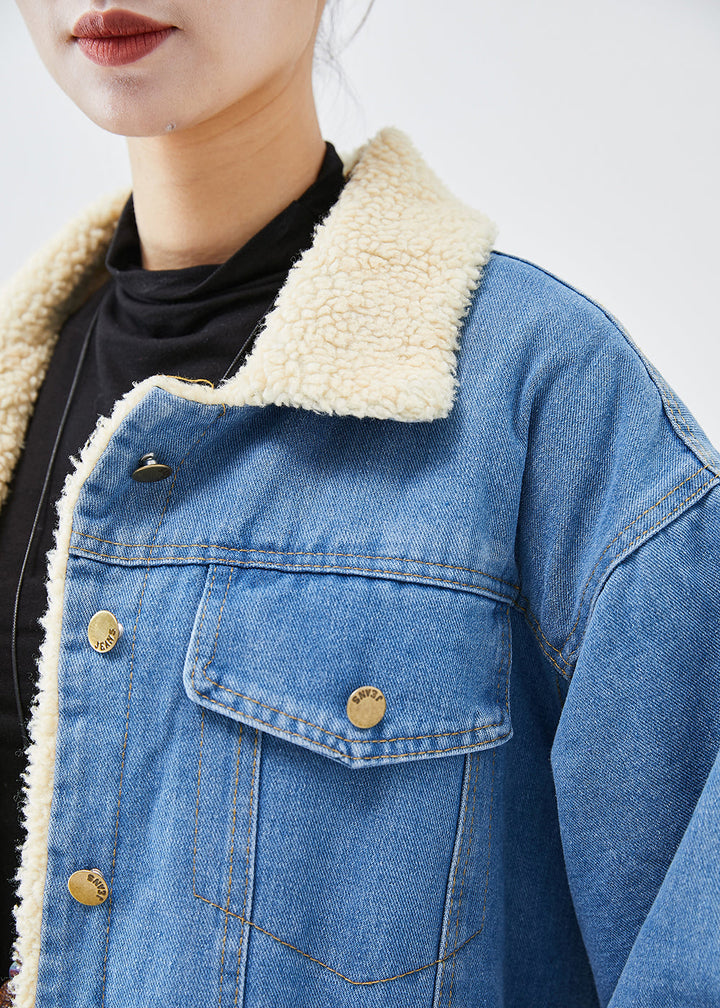 Luvik | Universitetsjakke i tykk blå fleece-denim