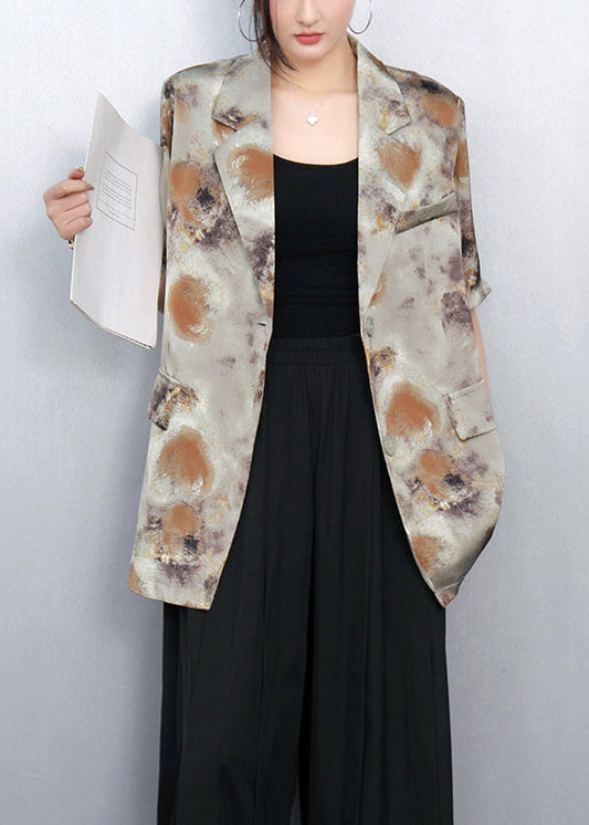 Luvik | Tulostettu spandeksista valmistettu ruskea takki