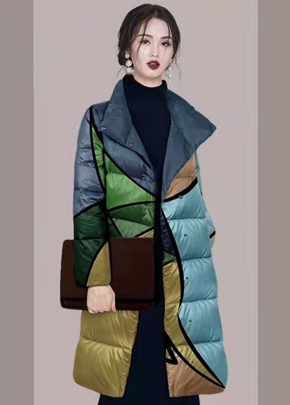 Luvik | Lämmin puuvillablousoni korkealla kauluksella, jossa on painettuna väriblokki talveksi