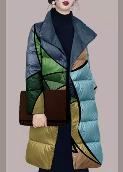 Luvik | Lämmin puuvillablousoni korkealla kauluksella, jossa on painettuna väriblokki talveksi