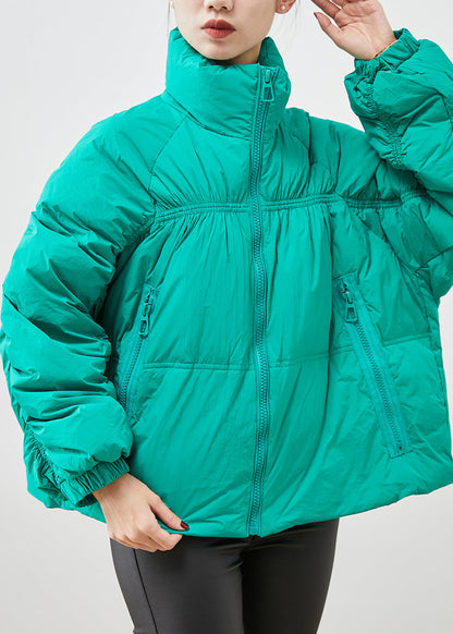 Luvik | Vihreä taitettava untuvatakki hupulla