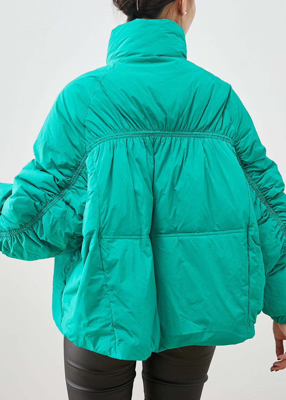 Luvik | Vihreä taitettava untuvatakki hupulla