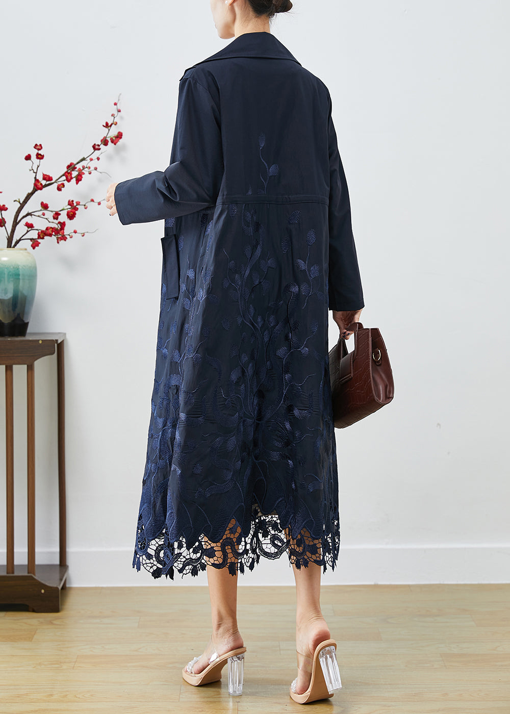 Luvik | Trenchcoat og spandex brodert blå