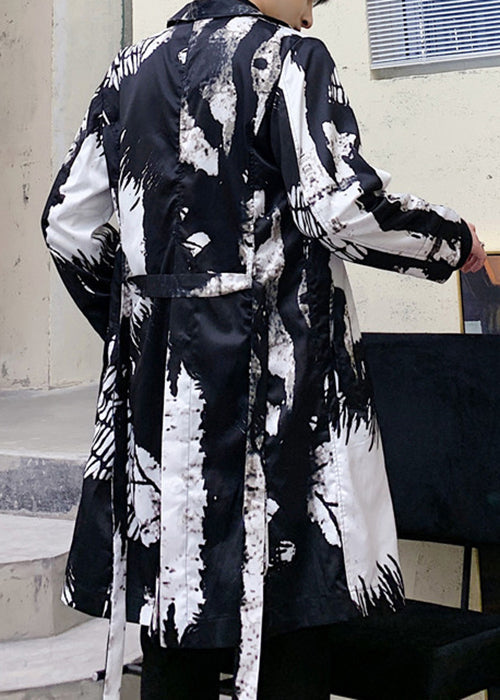 Luvik | Valkoinen Avoin kaulus Painettu Puuvilla Miesten Takit