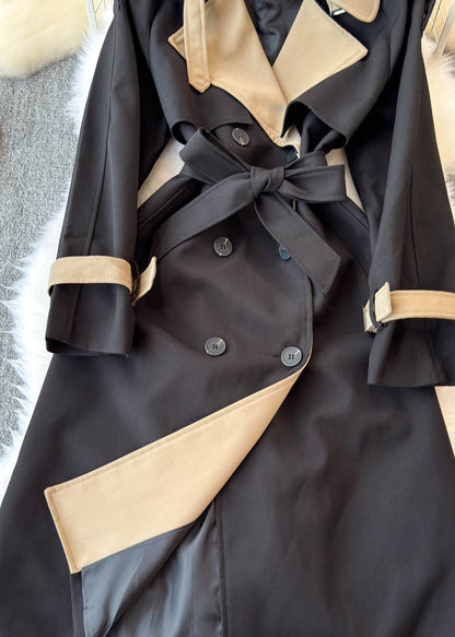 Luvik | Beige Taskuilla Napilla Vyö Pitkät Trenssitakki