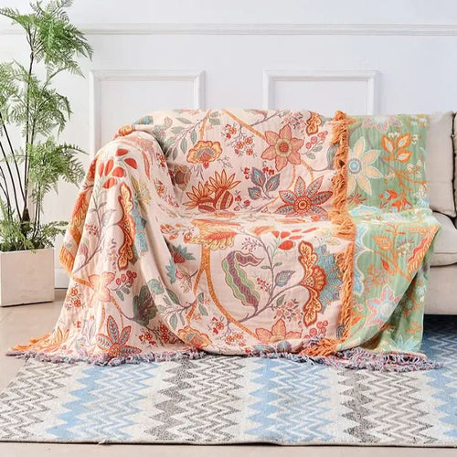 Luvikno | Knyttbar bomullsteppe med jacquard og boho-mønster