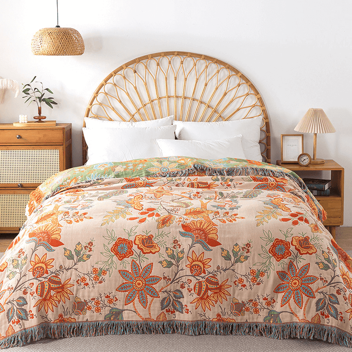 Luvikno | Knyttbar bomullsteppe med jacquard og boho-mønster