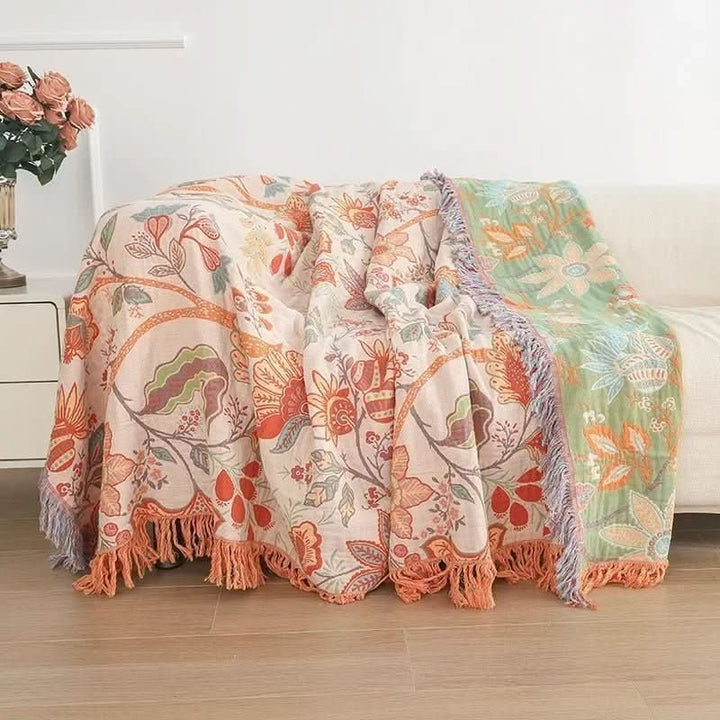 Luvikno | Knyttbar bomullsteppe med jacquard og boho-mønster