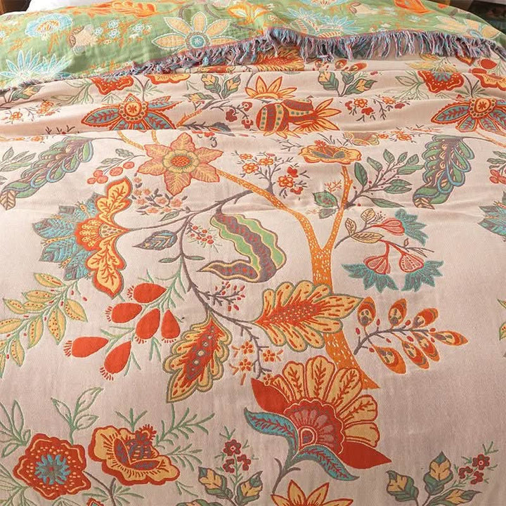 Luvikno | Knyttbar bomullsteppe med jacquard og boho-mønster