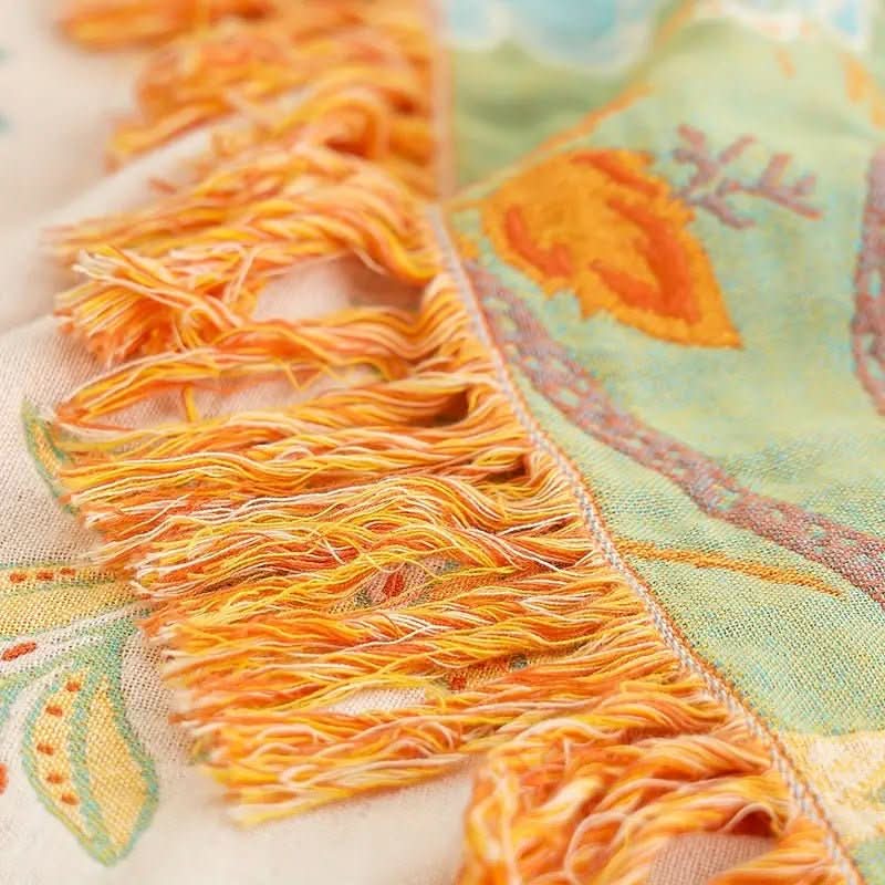 Luvikno | Knyttbar bomullsteppe med jacquard og boho-mønster