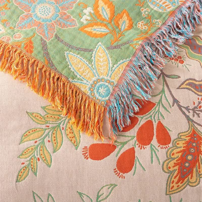 Luvikno | Knyttbar bomullsteppe med jacquard og boho-mønster