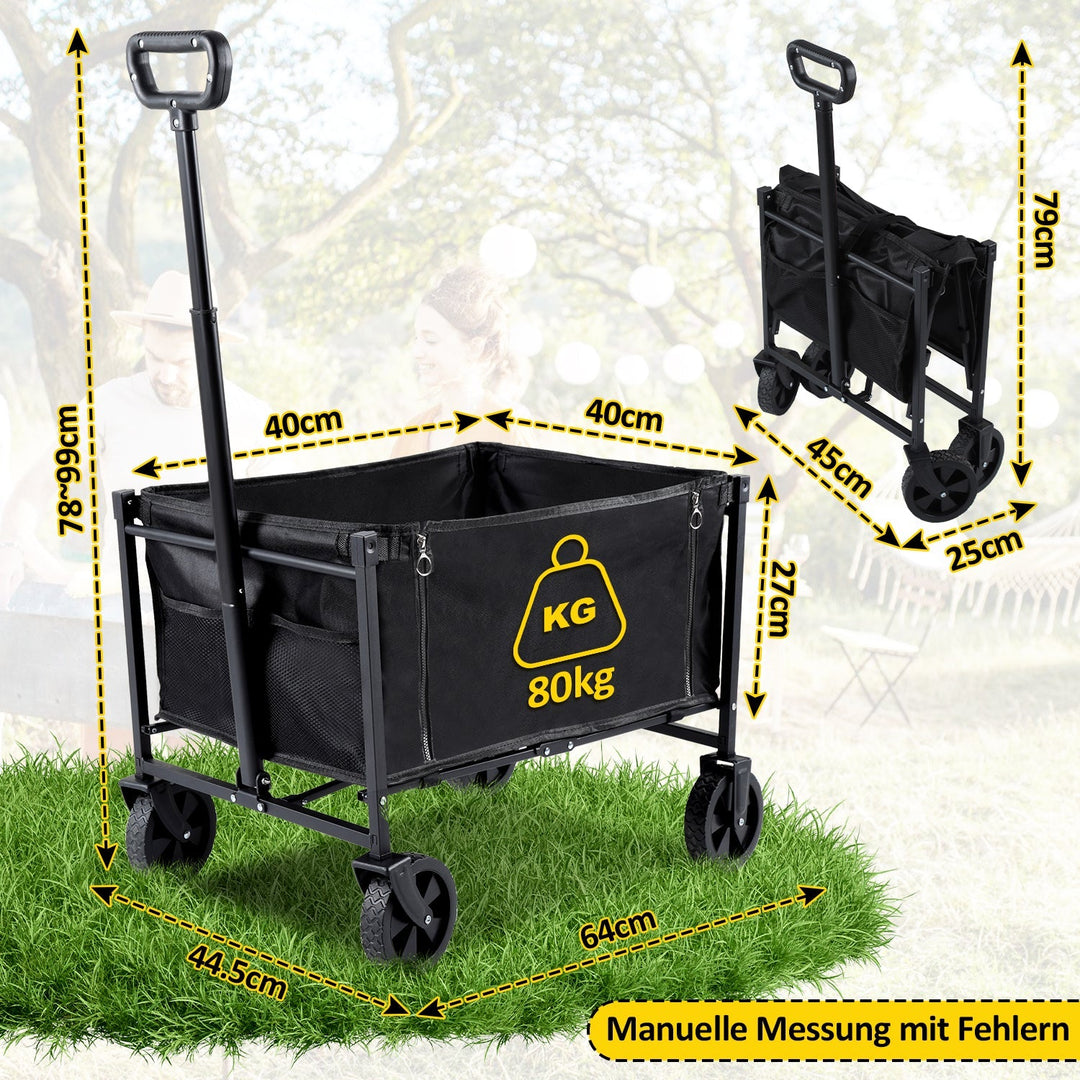 Sammenleggbart vogn transportvogn 60L | Luvikno