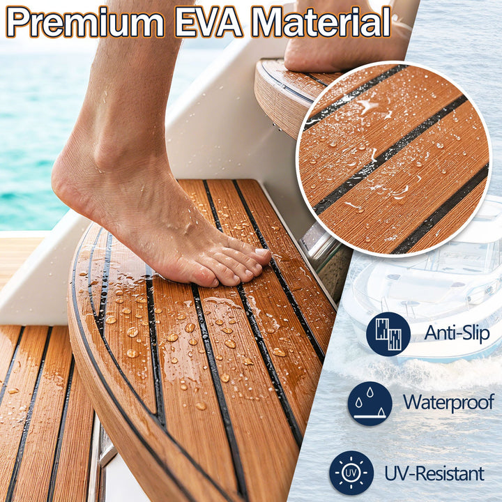 Boot Gulv EVA Teak Gulv Selvklebende | Luvikno