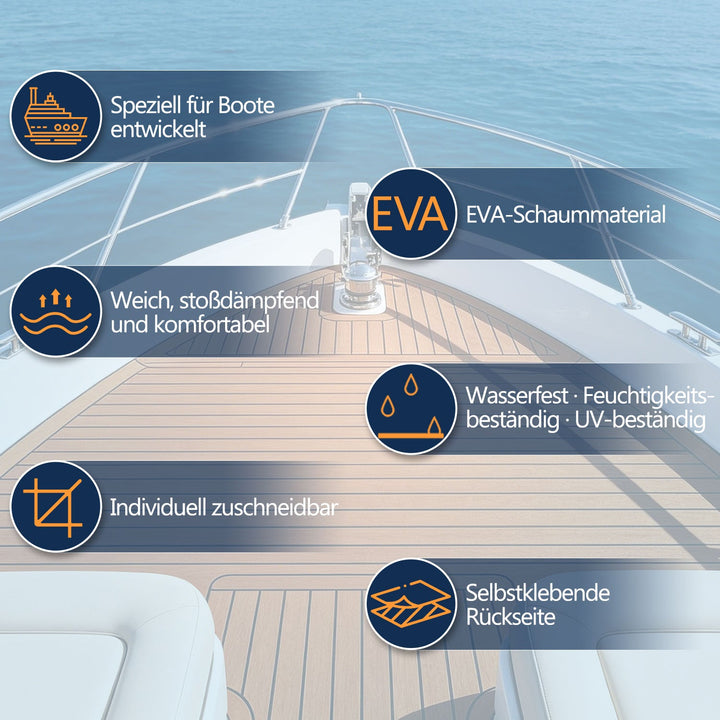 Boot Gulv EVA Teak Gulv Selvklebende | Luvikno