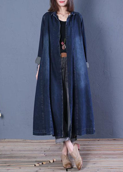 Luvik | Blå Peter Pan -krage patchwork-denimjakke