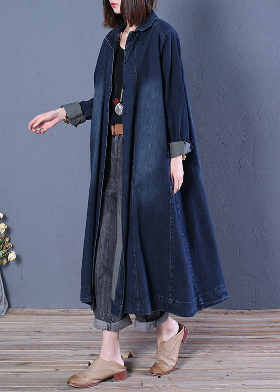 Luvik | Blå Peter Pan -krage patchwork-denimjakke
